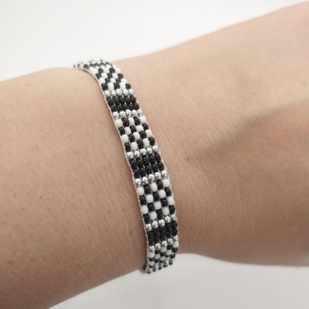 Loom Beaded Bracelets Black & White